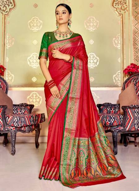 Red Colour RAJYOG AARCHI New Exclusive Wear Soft Banarasi Plain Silk Latest Saree Collection 9204